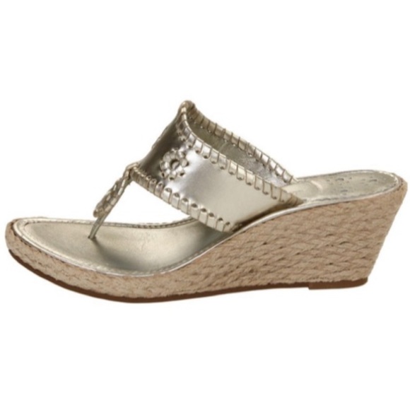 Jack Rogers Shoes - JACK ROGERS| Marbella Mid Wedge Tan and Gold Espadrille Sandal